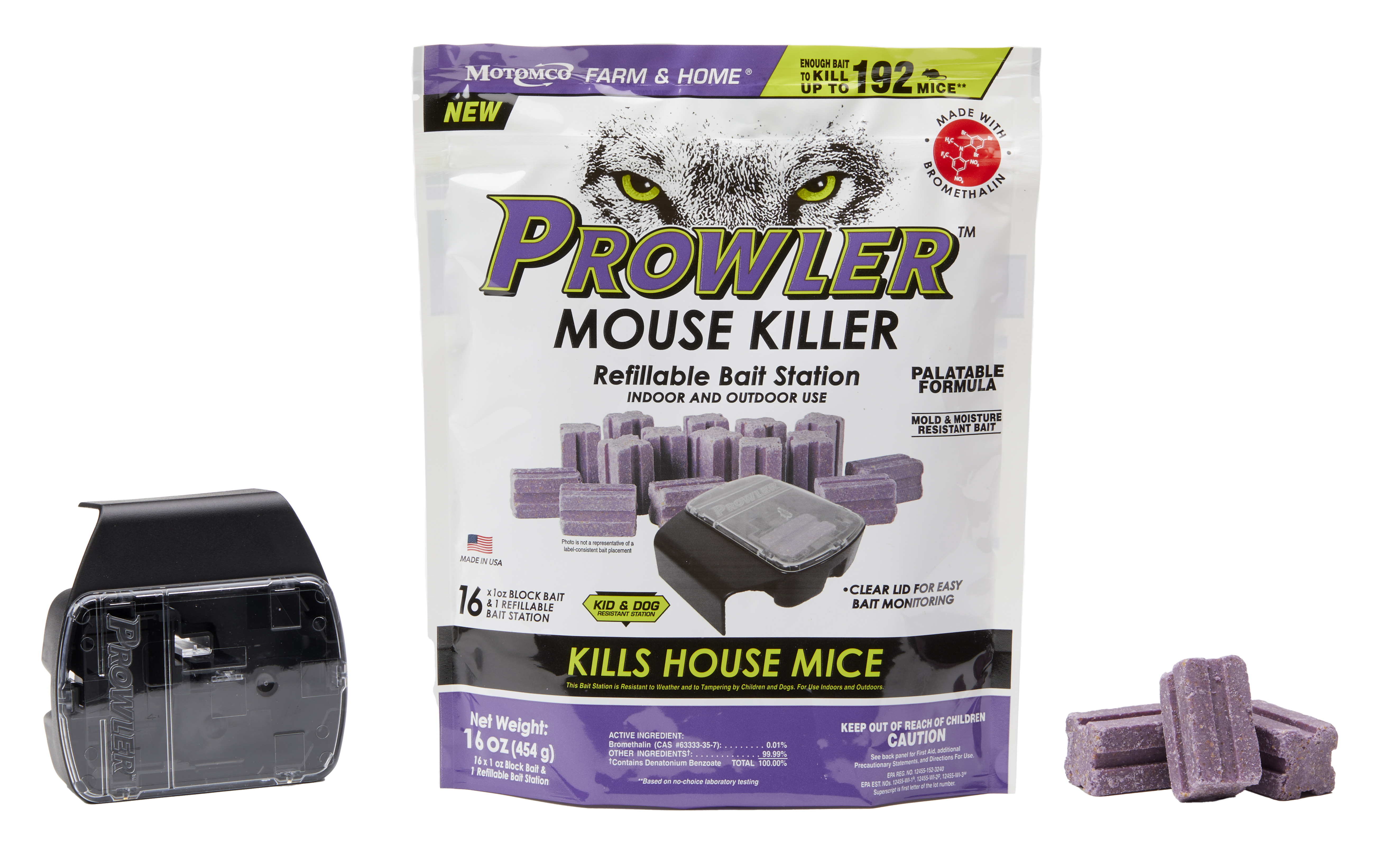 Prowler® 16 x 1oz Mouse Killer Refillable Bait Station - Motomco
