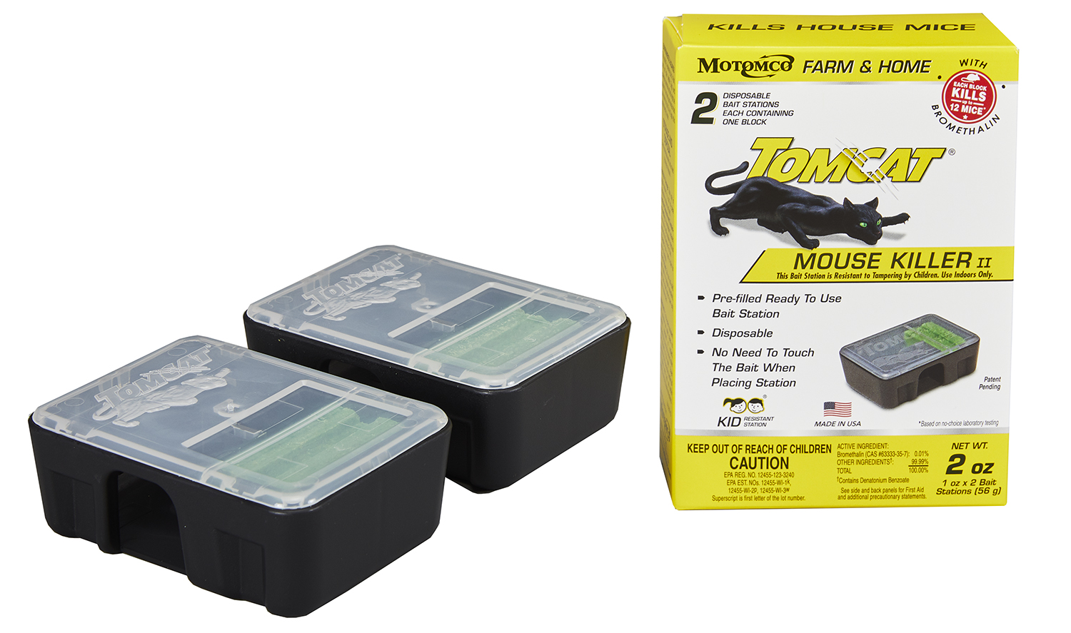 Tomcat Mouse Killer II 2pk & 4pk - Motomco