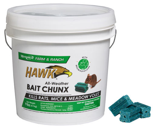 Motomco Hawk Toxic Bait Blocks For Mice and Rats 9 lb